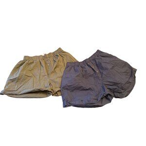 Intamately Free Two Pairs Of Womanly Boxer Shorts In Khaki & Blue Med